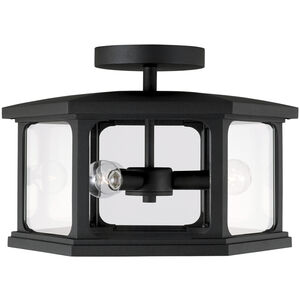 Walton 3 Light 16 inch Black Outdoor Semi-Flush Mount