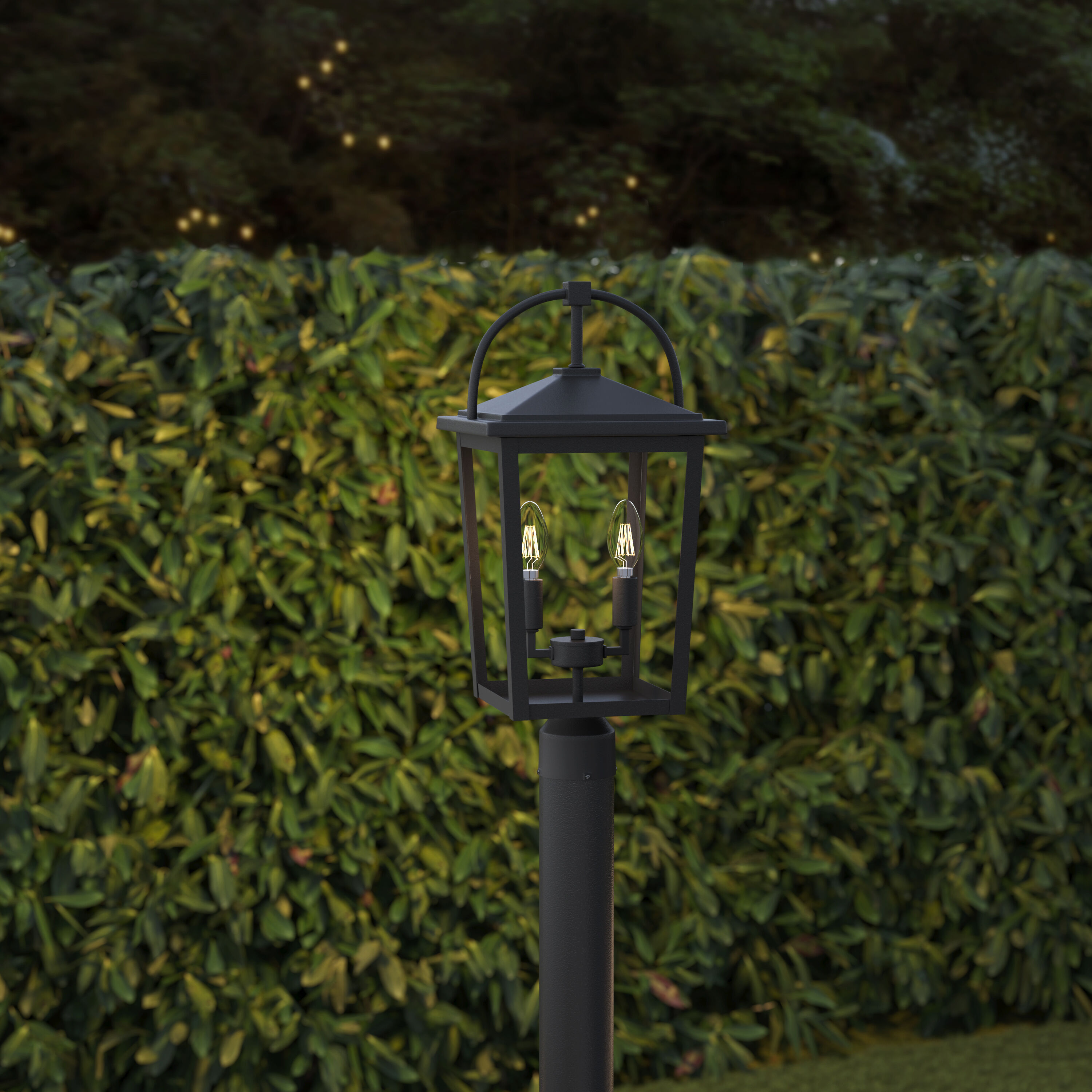 Strathden 2 Light 19.75 inch Powder Coated Black Outdoor Post Lantern