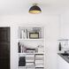 Devon LED 12.75 inch Matte Black and Satin Brass Semi-Flush Mount Ceiling Light