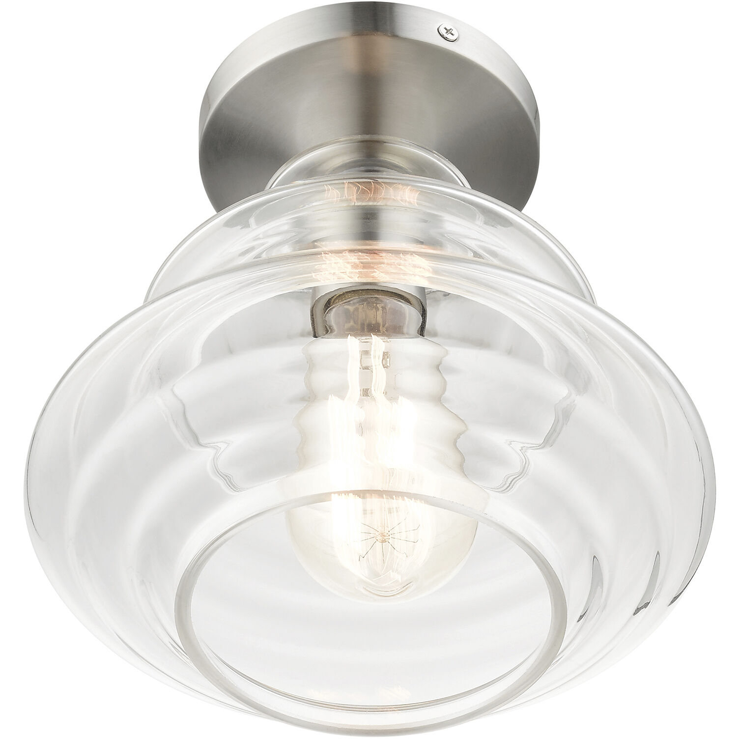 Everett 1 Light 9 inch Brushed Nickel with Chrome Finish Accents Semi-Flush Ceiling Light