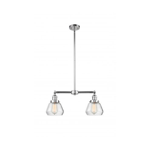 Franklin Restoration Fulton 2 Light 21 inch Polished Chrome Chandelier Ceiling Light in Clear Glass, Franklin Restoration