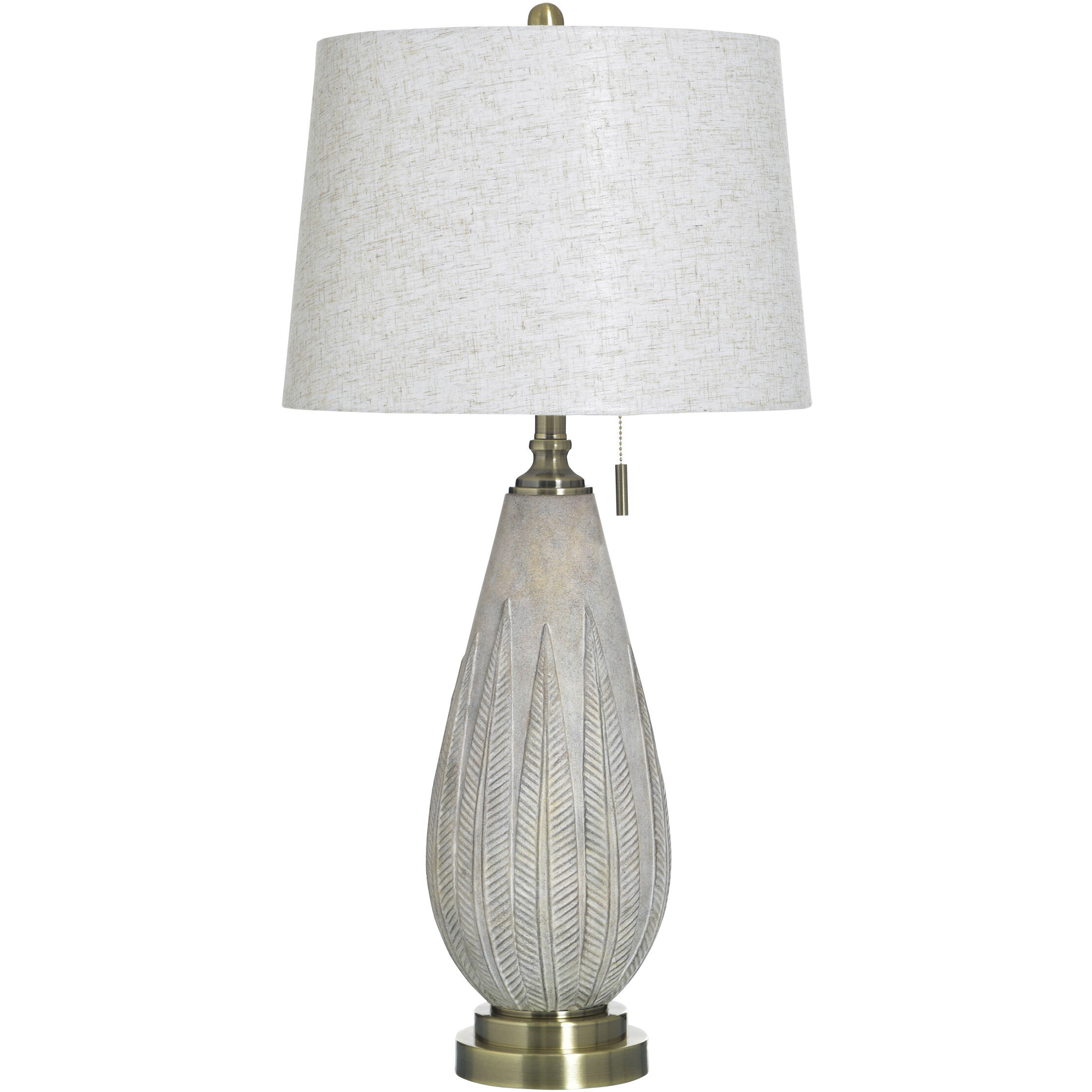 Poly 32.5 inch 100 watt Delnice Ivory Table Lamp Portable Light
