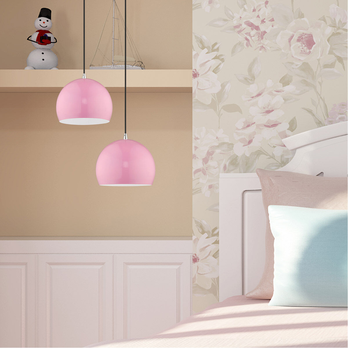 Allison 1 Light 10 inch Shiny Pink Mini Pendant Ceiling Light