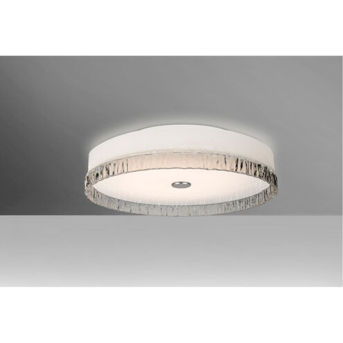 Paco 12 LED 12 inch Flush Mount Ceiling Light in Opal with Smoke Stone Glass