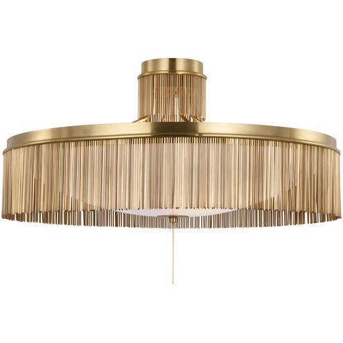 Fisher Weisman Sutton LED 32 inch Antique-Burnished Brass Flush Mount Ceiling Light