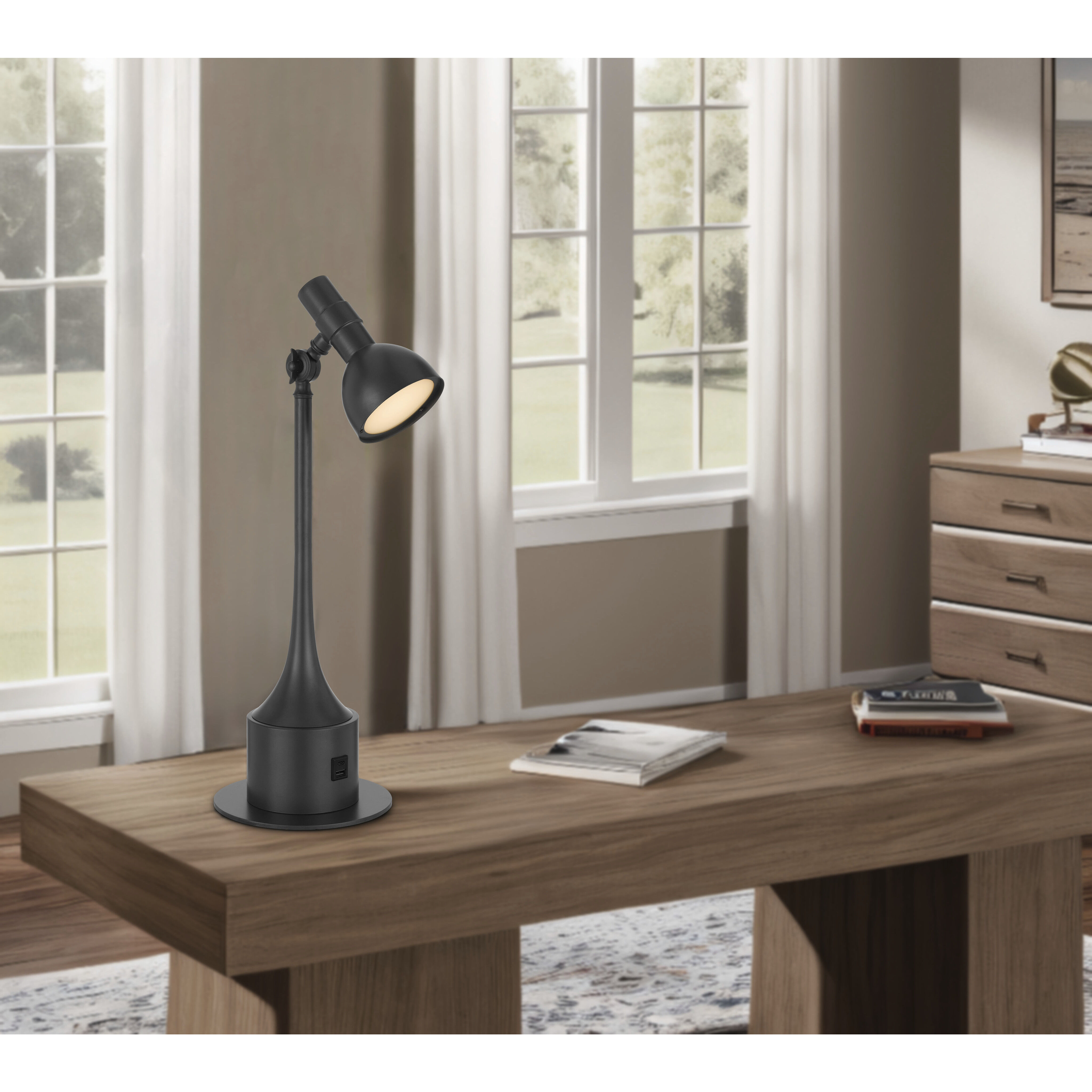 Allanson 23 inch 8 watt Charcoal Grey Desk Lamp Portable Light