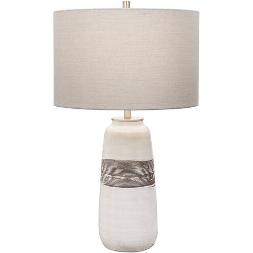 Comanche 26.5 inch 150 watt Off-White Crackle with Distressed Rust Brown Table lamp Portable Light