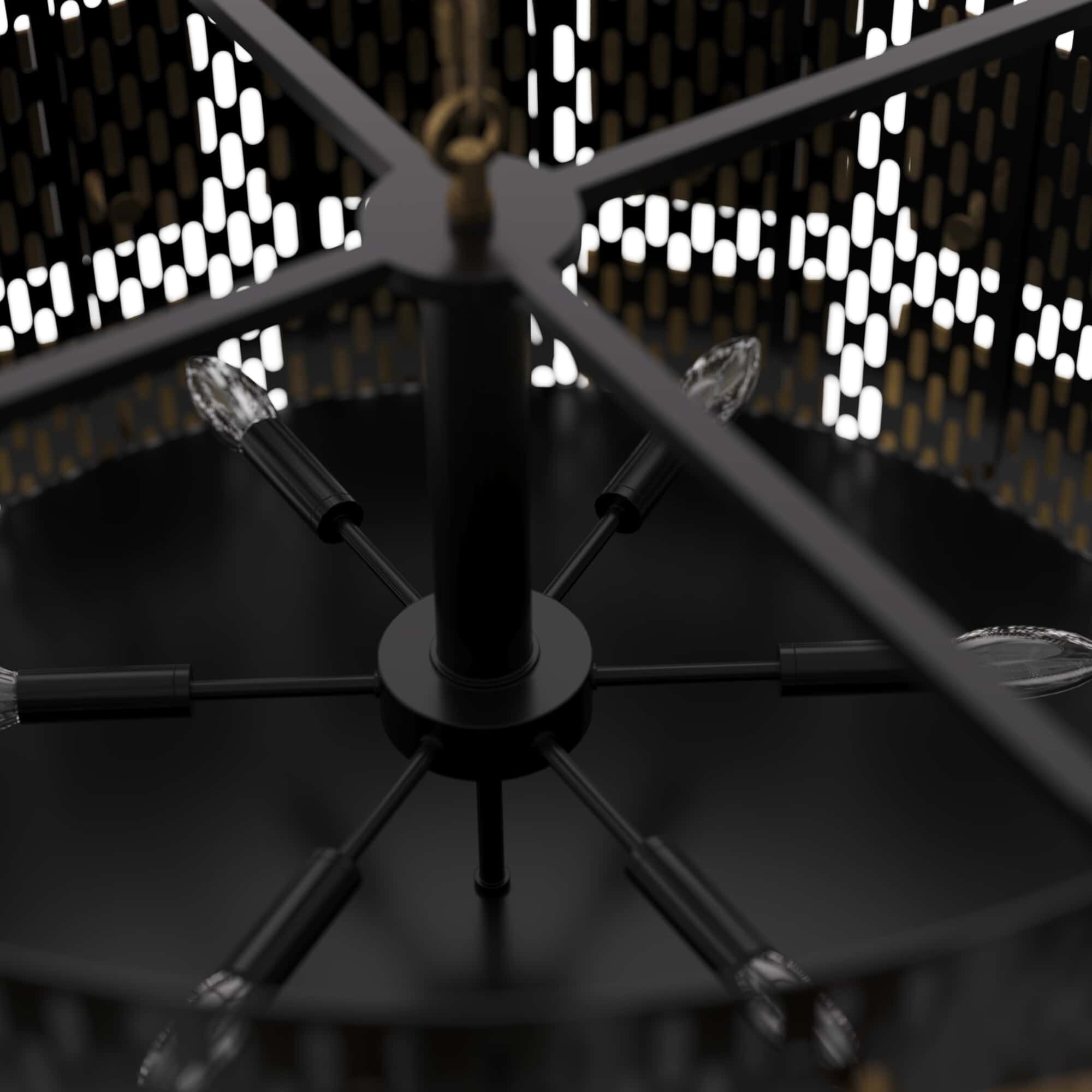 Wells 6 Light 35.5 inch Antique Brass Chandelier Ceiling Light