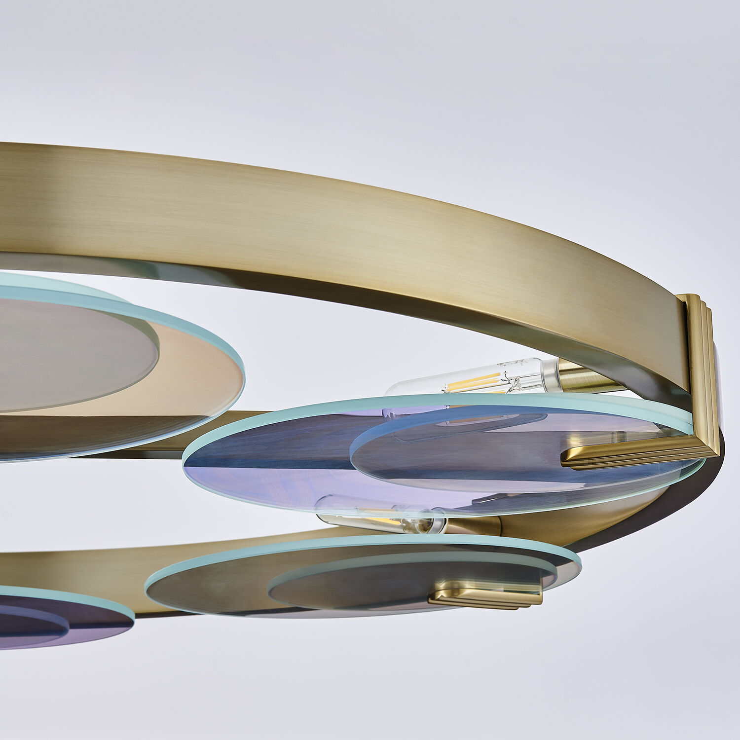 Optics 6 Light 36 inch Winter Brass Chandelier Ceiling Light