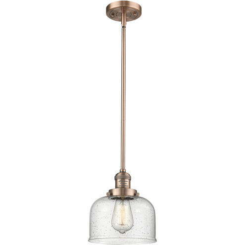 Franklin Restoration Bell LED 8 inch Antique Copper Mini Pendant Ceiling Light in Seedy, Franklin Restoration