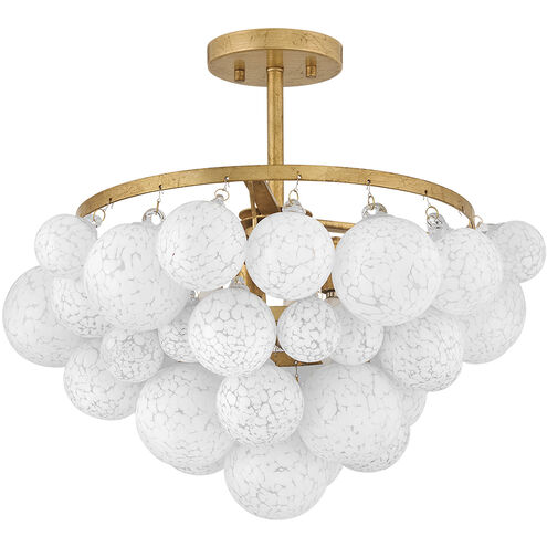 Marabel 4 Light 20.5 inch Distressed Brass Semi-flush Mount Ceiling Light
