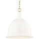 Blair 1 Light 16 inch Aged Brass Pendant Ceiling Light in Cream Metal