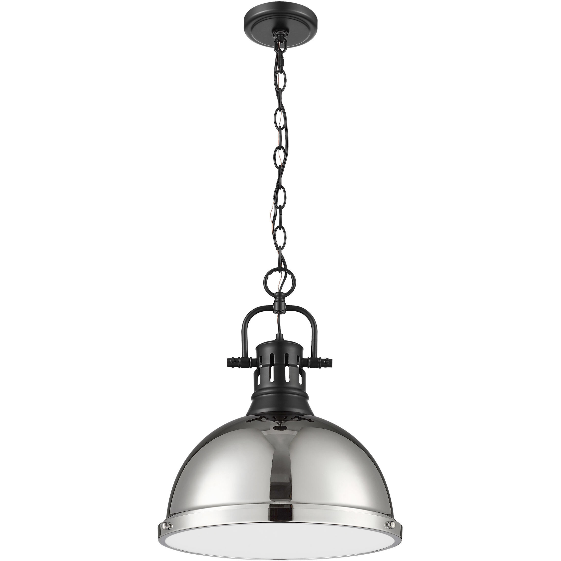 Yep Duncan 1 Light 14 inch Matte Black Pendant Ceiling Light in Chrome, Large
