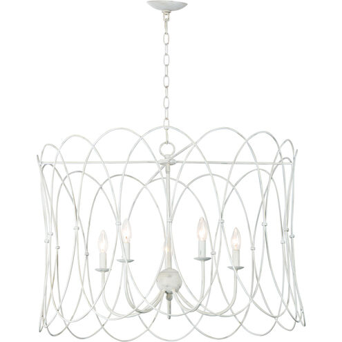 Trellis 5 Light 32 inch Weathered White Multi-Light Pendant Ceiling Light