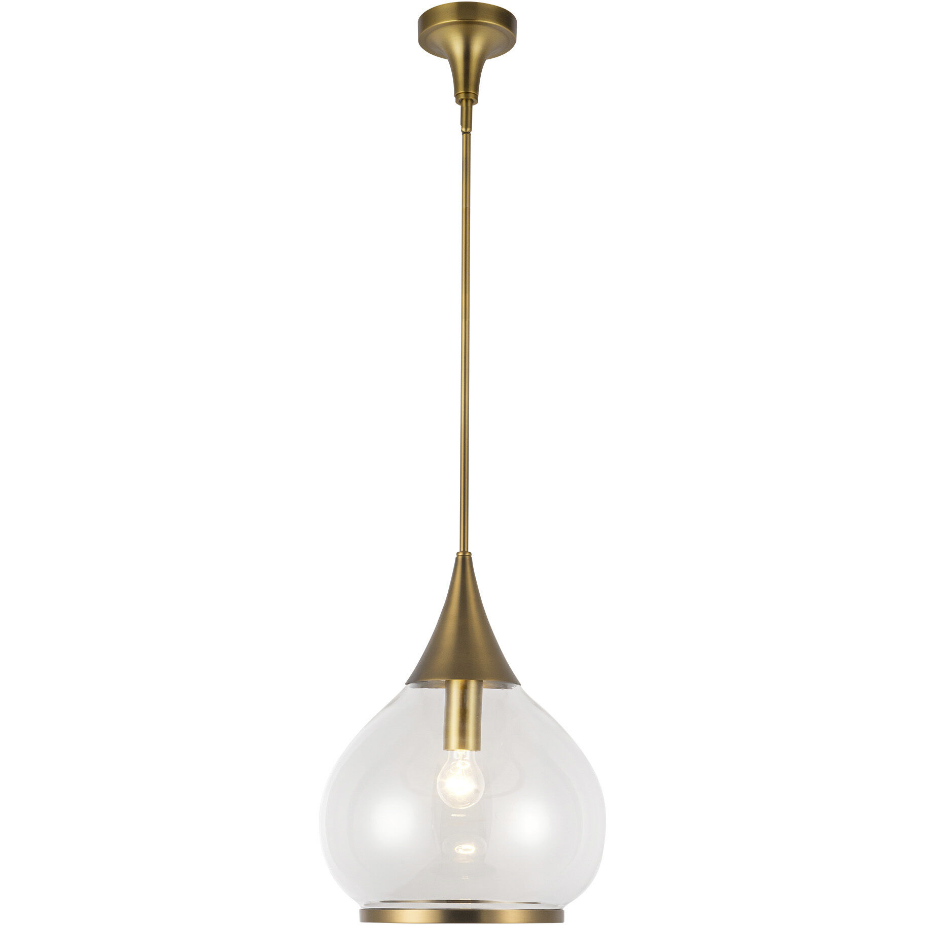 Alora Mood Hazel 1 Light 14.13 inch Aged Gold/Clear Glass Pendant Ceiling Light