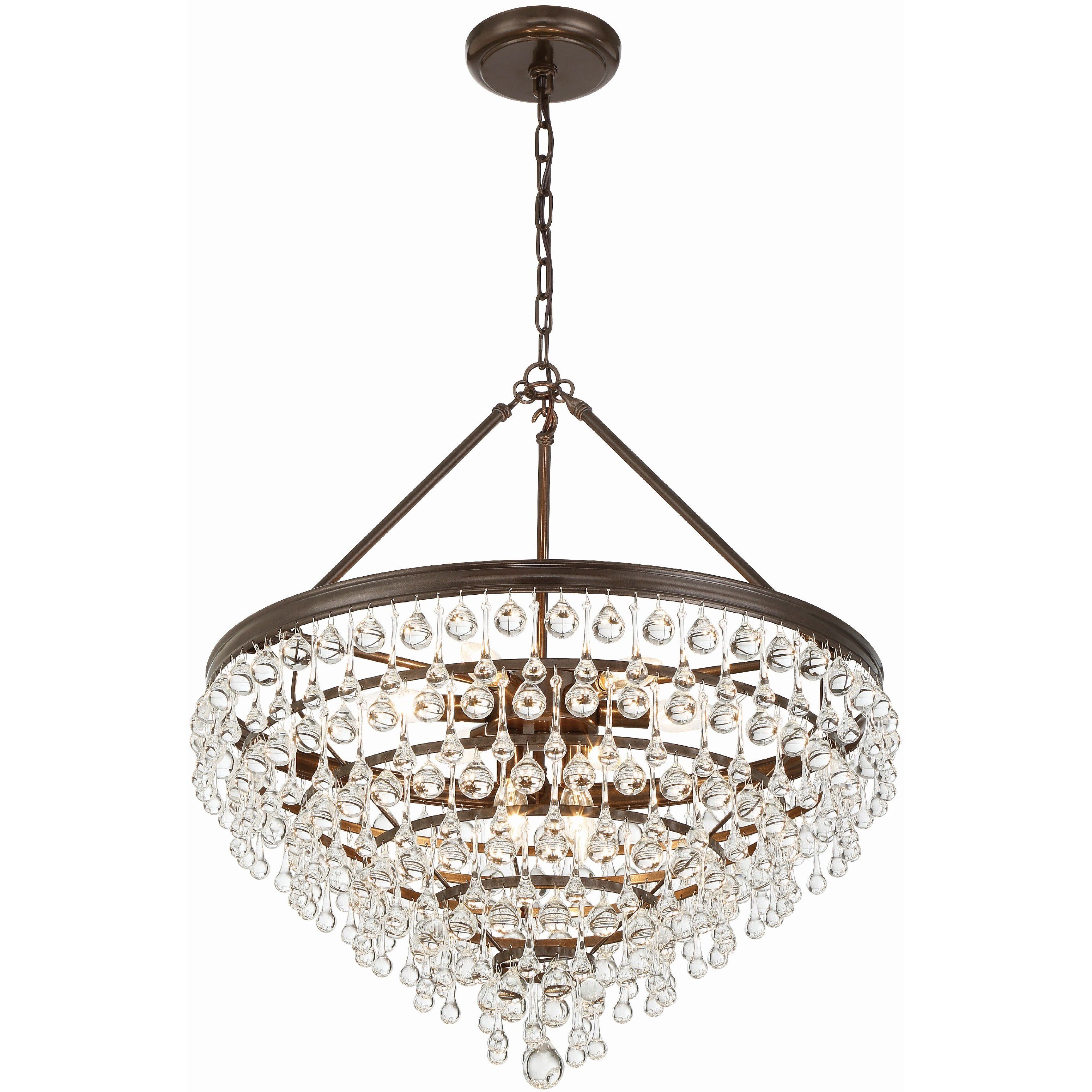 Calypso 8 Light 25 inch Vibrant Bronze Chandelier Ceiling Light