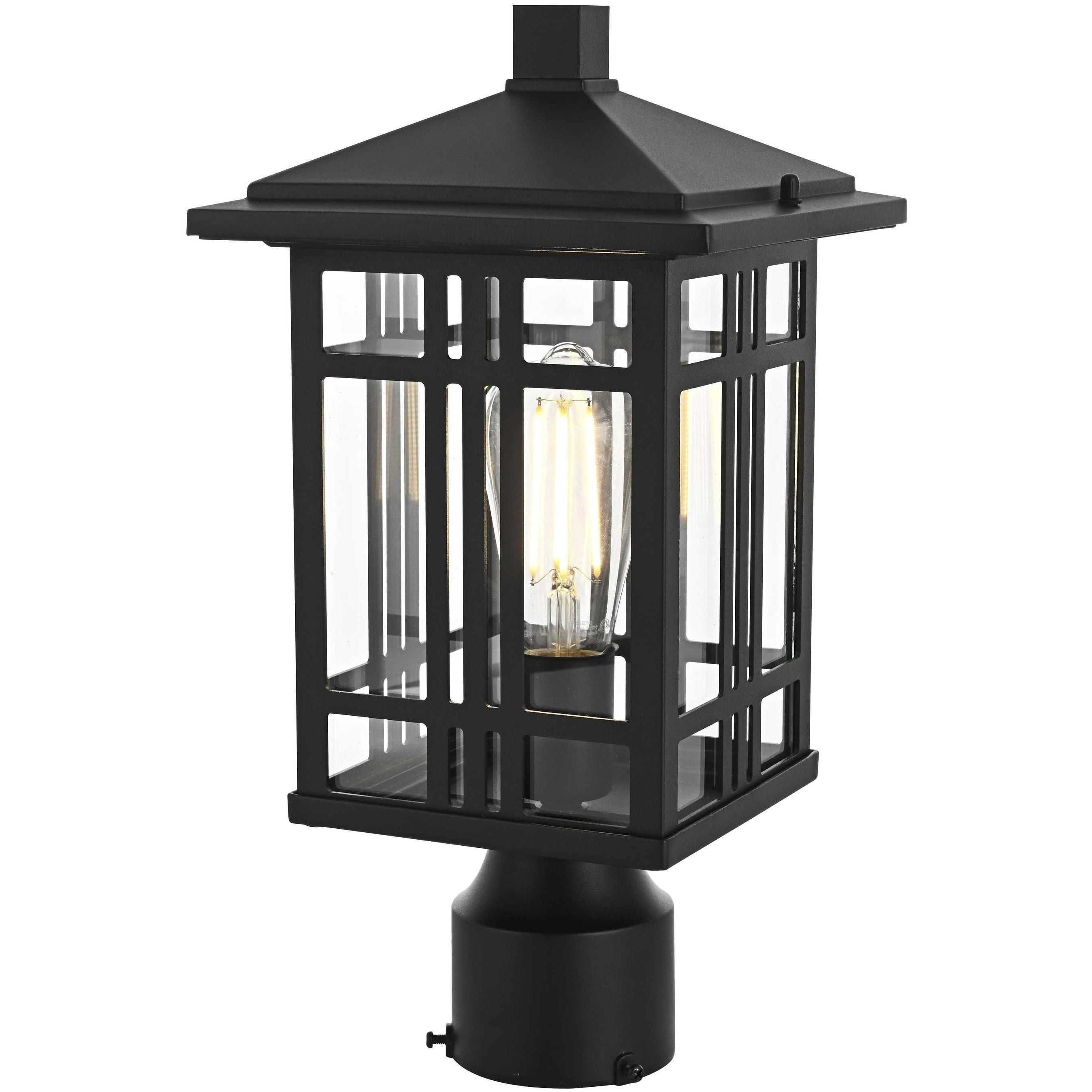 Harley 1 Light 15 inch Black Outdoor Post Light