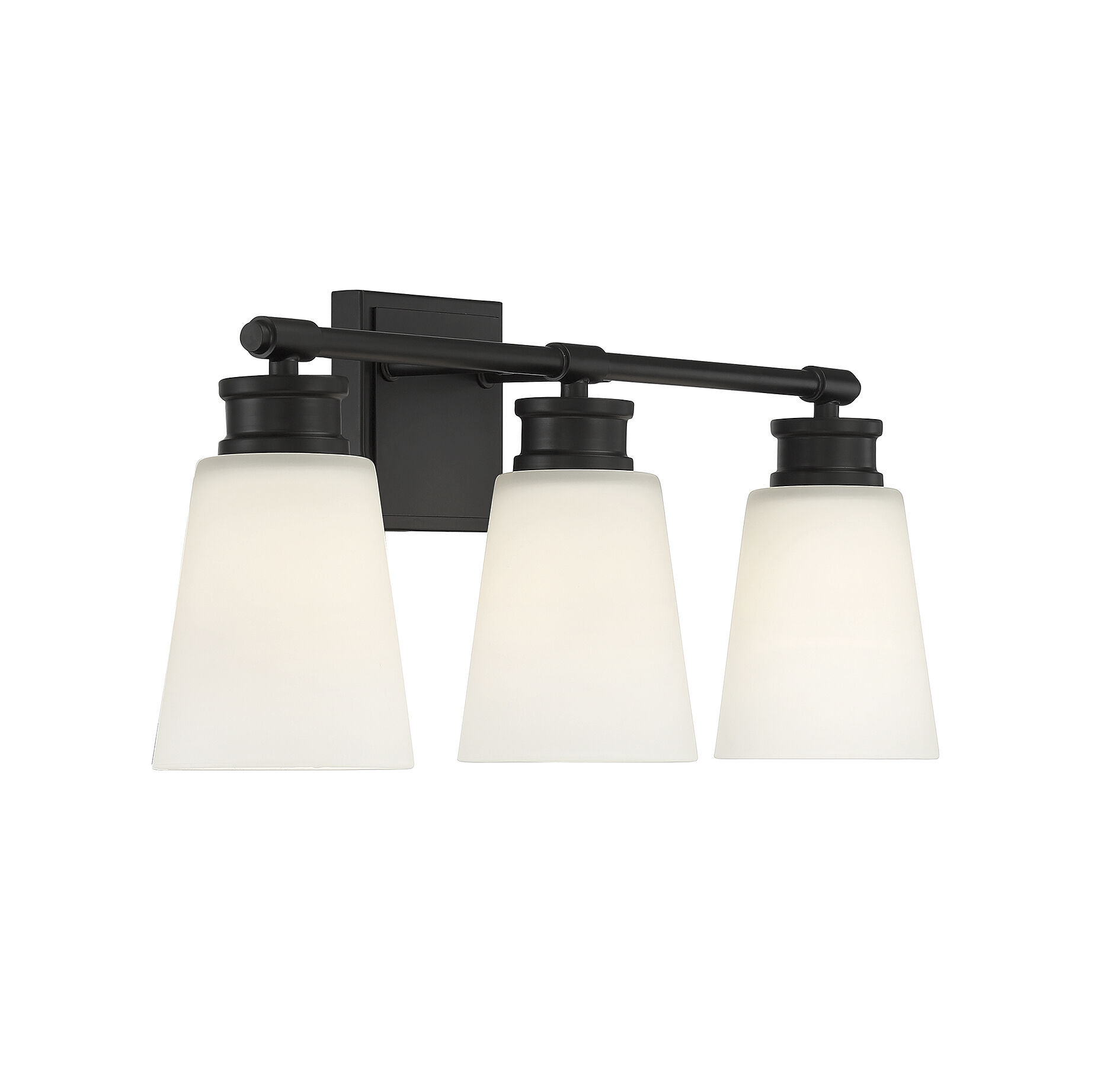 Contemporary 3 Light 23 inch Matte Black Bathroom Vanity Light Wall Light