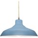 Radiance 1 Light 13.5 inch Sky Blue and Brushed Nickel Pendant Ceiling Light