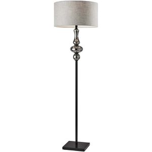 Natalie 66 inch 100.00 watt Black/Smoked Glass Floor Lamp Portable Light