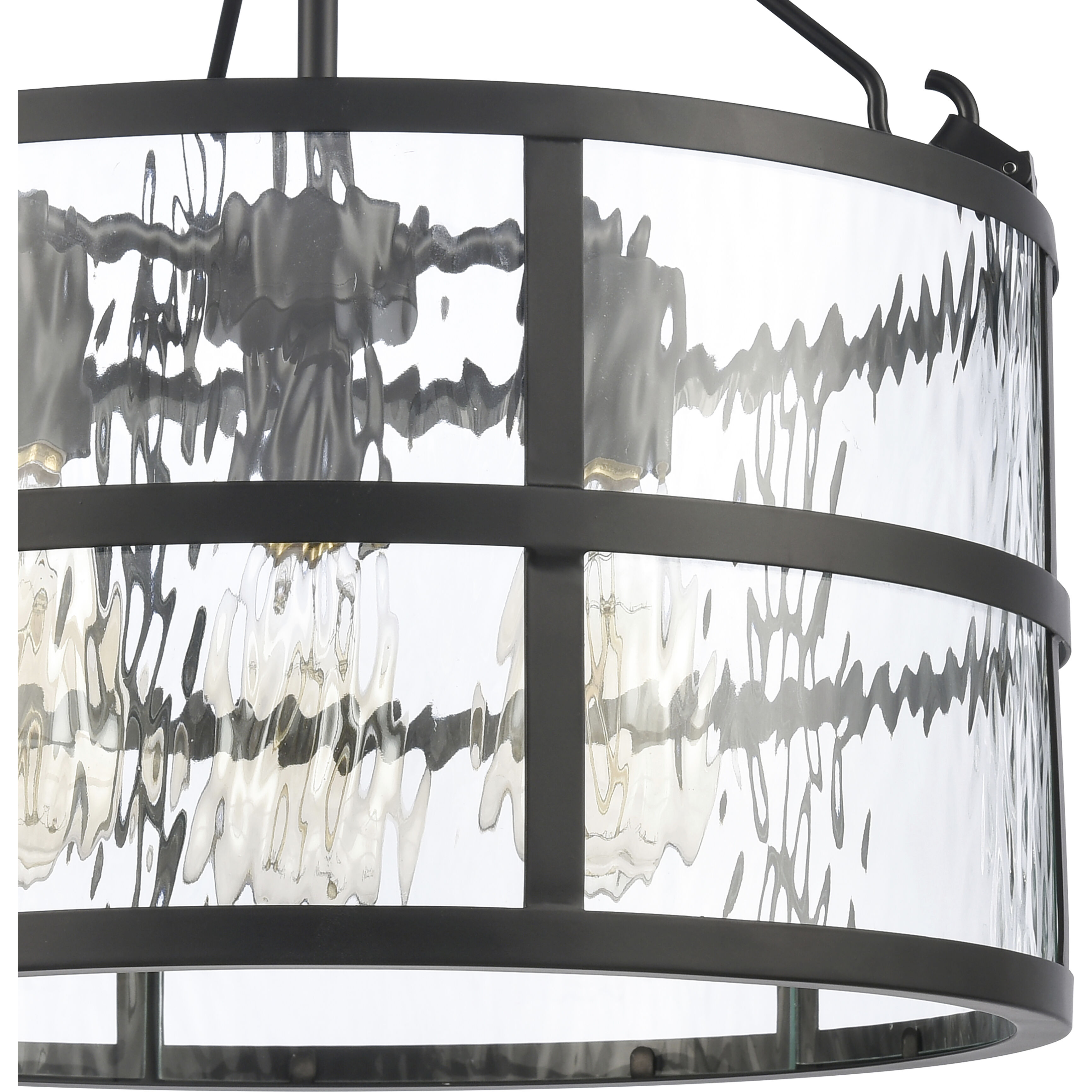 Solace 3 Light 16 inch Matte Black Semi Flush Mount Ceiling Light