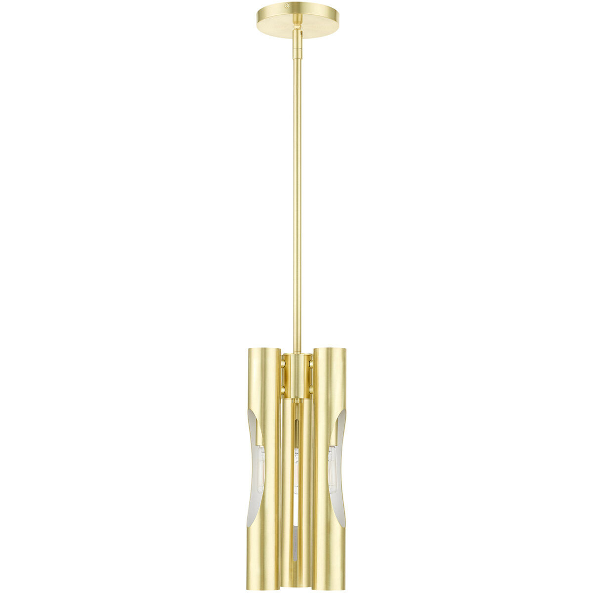 Acra 3 Light 6 inch Satin Brass Pendant Chandelier Ceiling Light