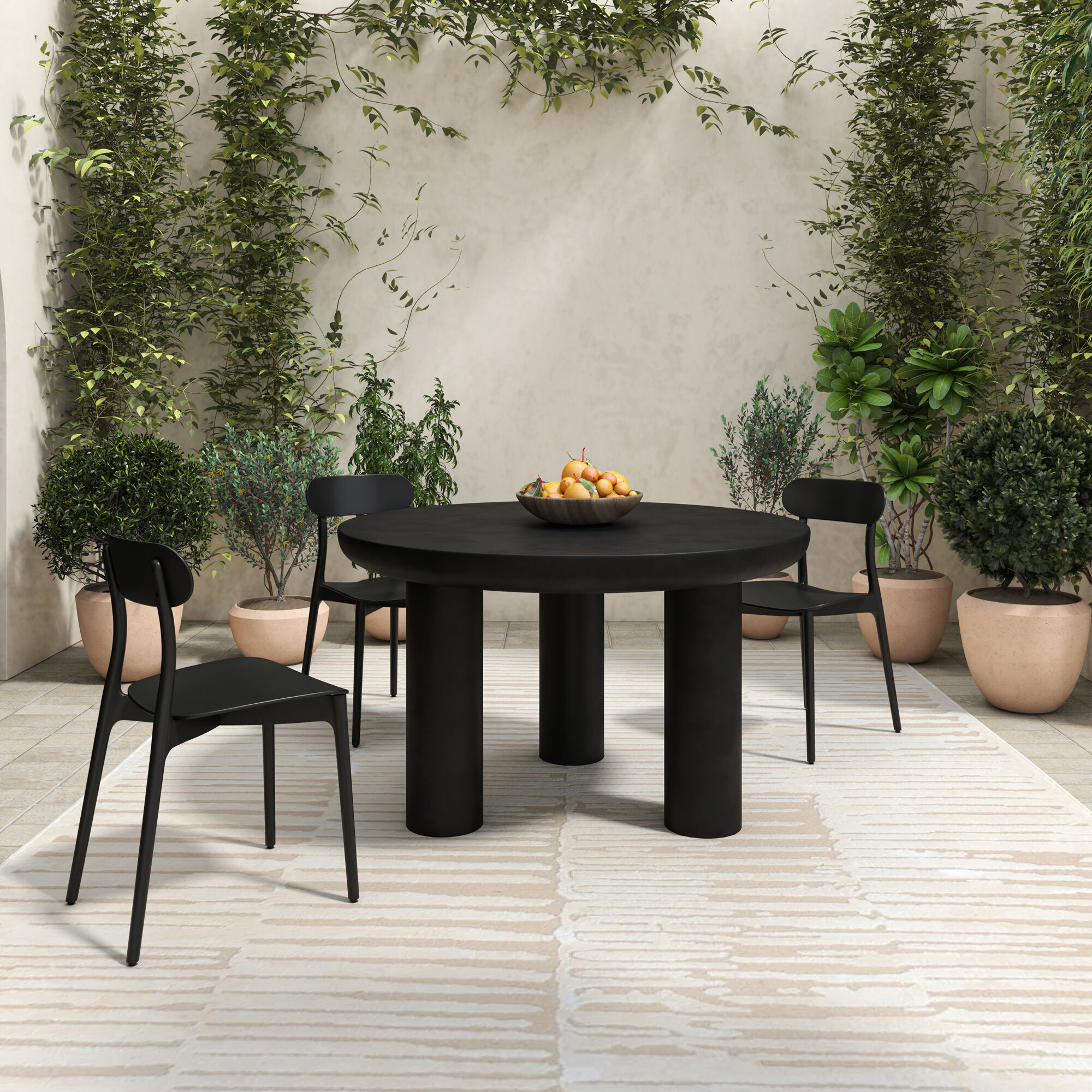Kent Black Outdoor Dining Chair, Set of Two