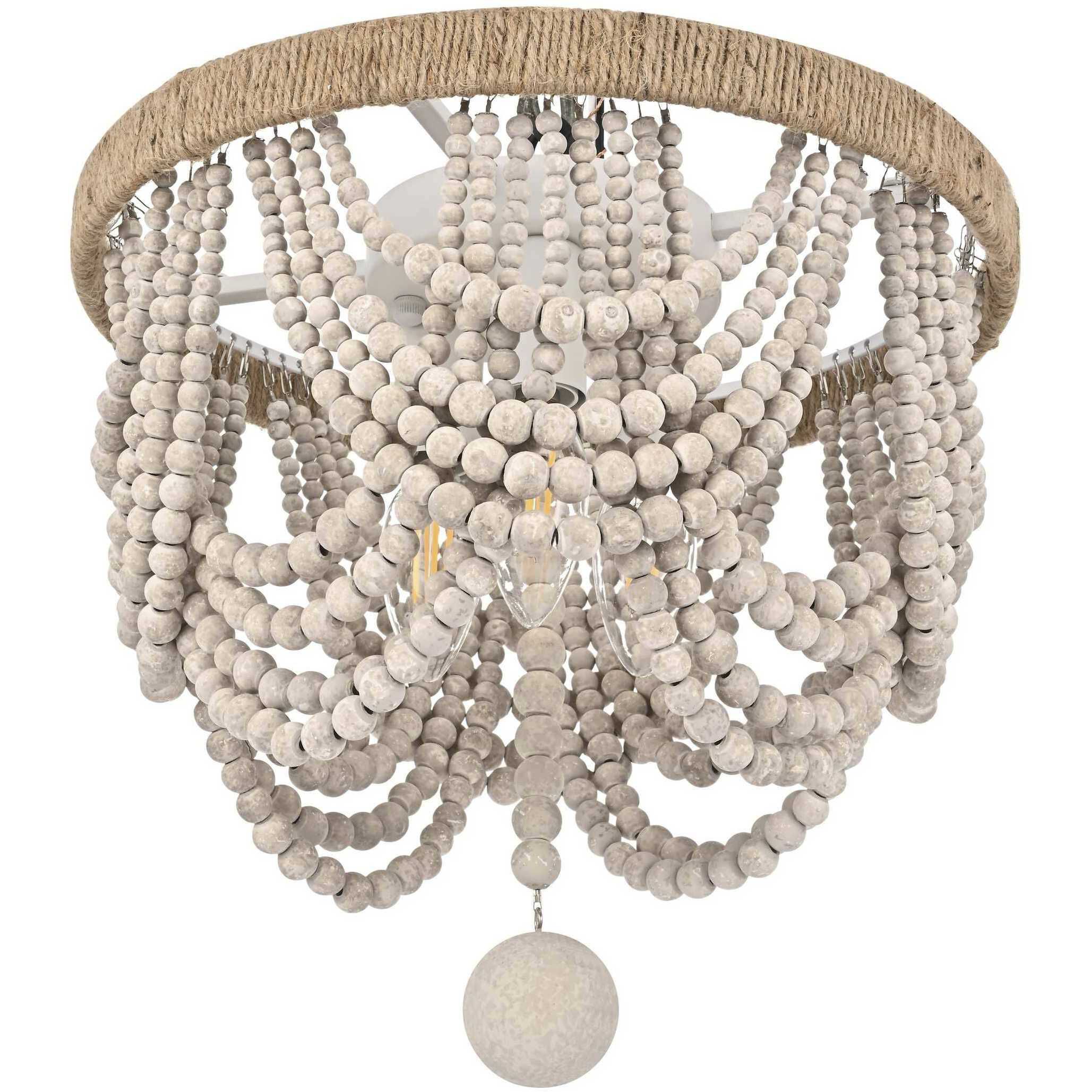 Jolie 3 Light 12 inch Antique White Flush Mount Ceiling Light