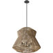 Eco LED 30 inch Matte Black Pendant Ceiling Light in Natural