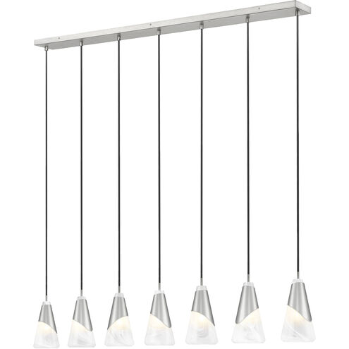 Aimie Linear Chandelier Ceiling Light in Brushed Nickel