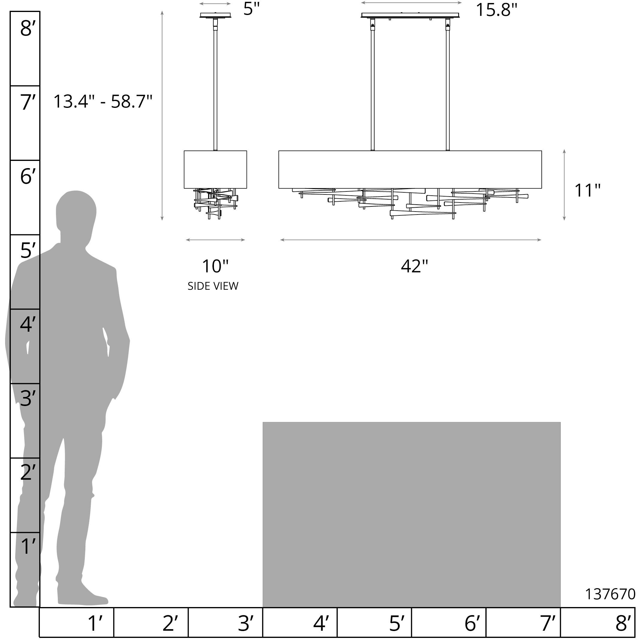 Cavaletti 4 Light 42 inch Bronze Pendant Ceiling Light in Flax