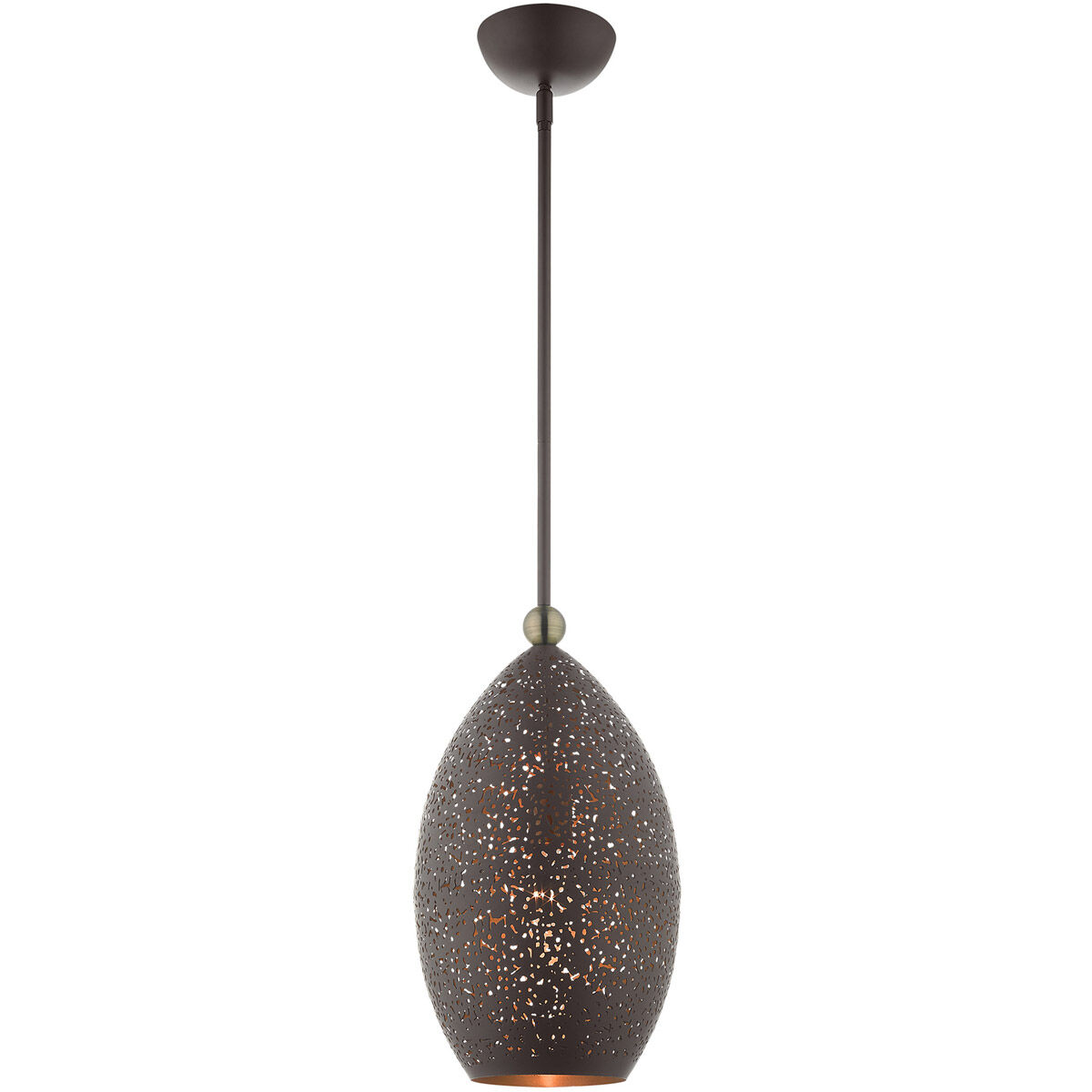 Charlton 1 Light 9 inch Bronze with Antique Brass Accents Pendant Ceiling Light