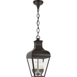 Chapman & Myers Fremont 4 Light 9.75 inch French Rust Outdoor Hanging Lantern, Small