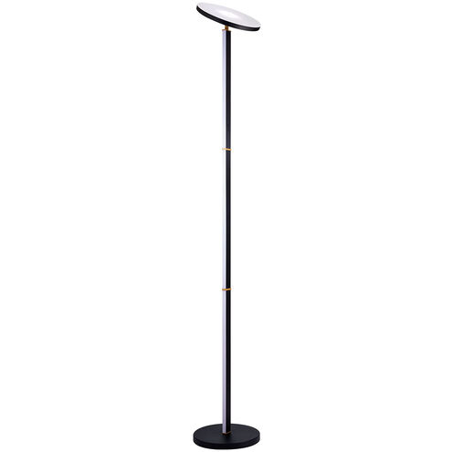 PLEX 72 inch 30 watt Black and Brass Torchiere Portable Light