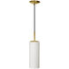Paza 1 Light 4 inch Aged Brass with White Pendant Ceiling Light