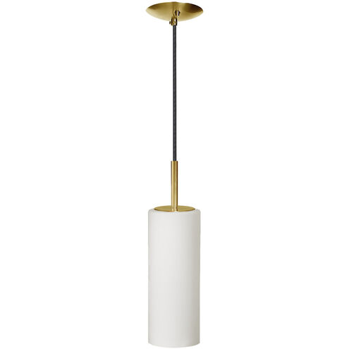 Paza 1 Light 4 inch Aged Brass with White Pendant Ceiling Light