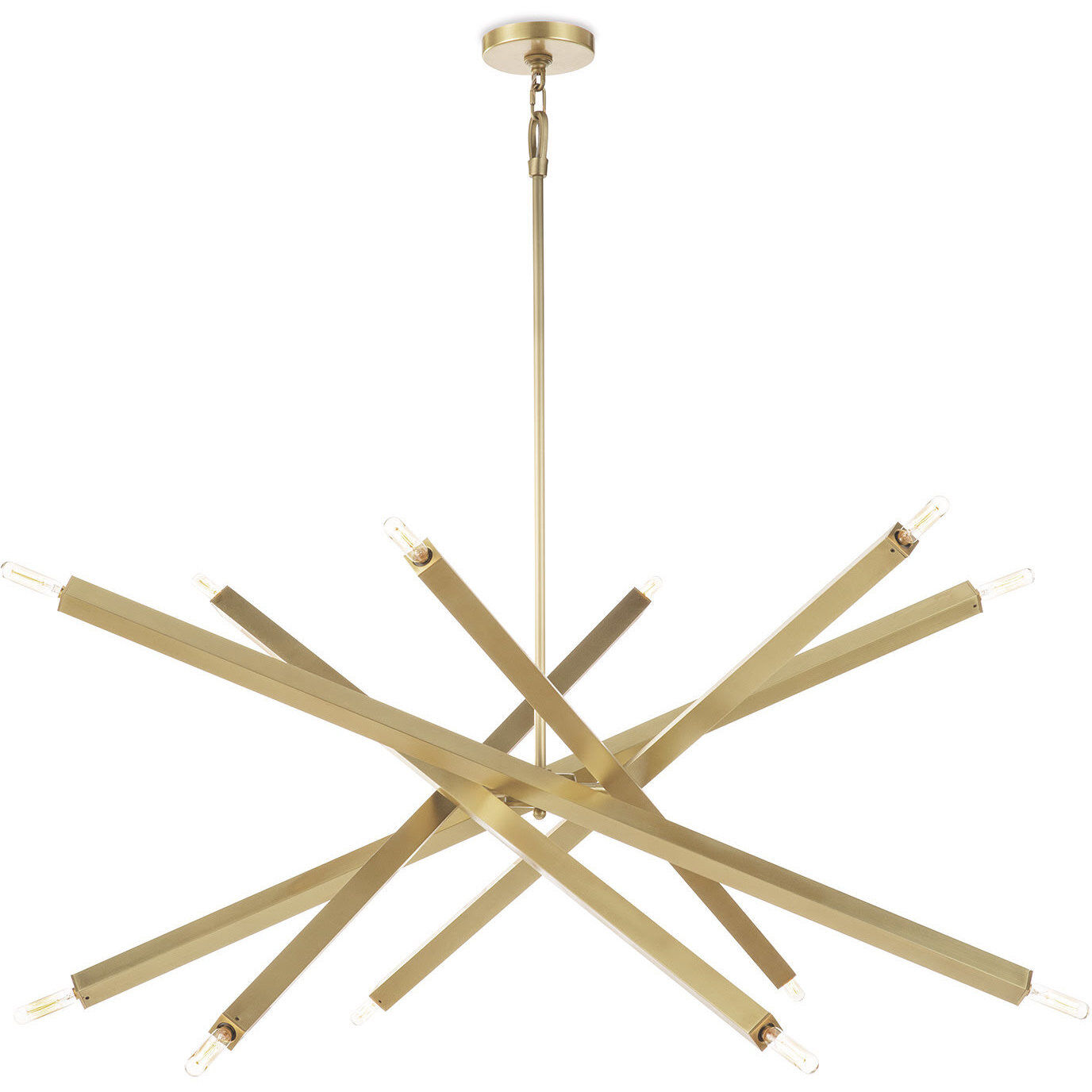 Viper 12 Light 41 inch Natural Brass Chandelier Ceiling Light