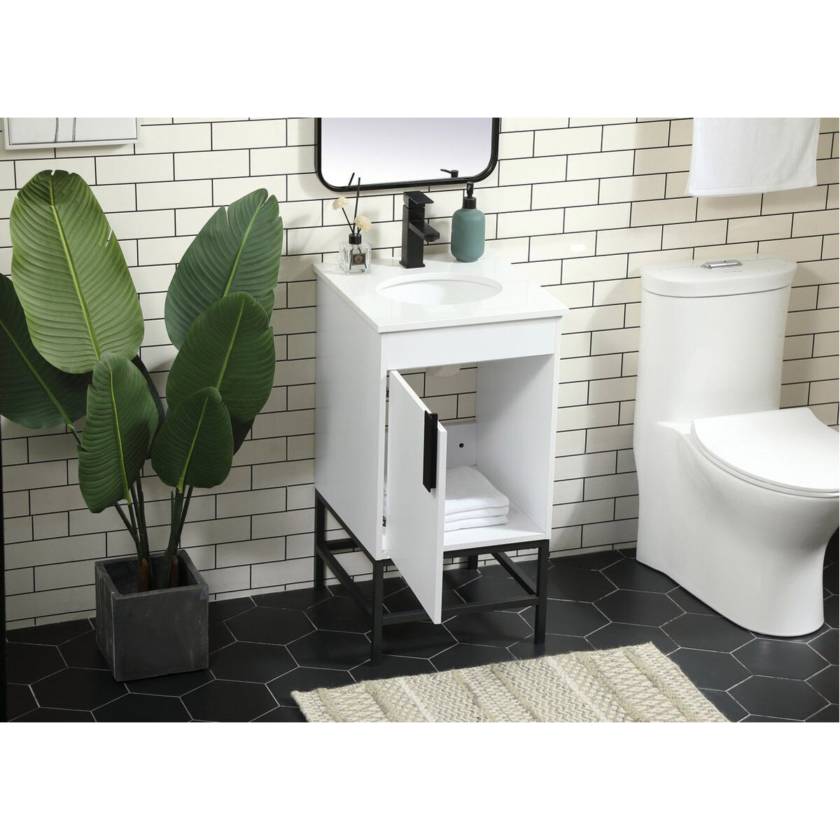 Eugene 19 X 18 X 33.5 inch White Vanity Sink Set