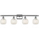 Ballston White Mouchette 4 Light 36 inch Polished Chrome Bath Vanity Light Wall Light