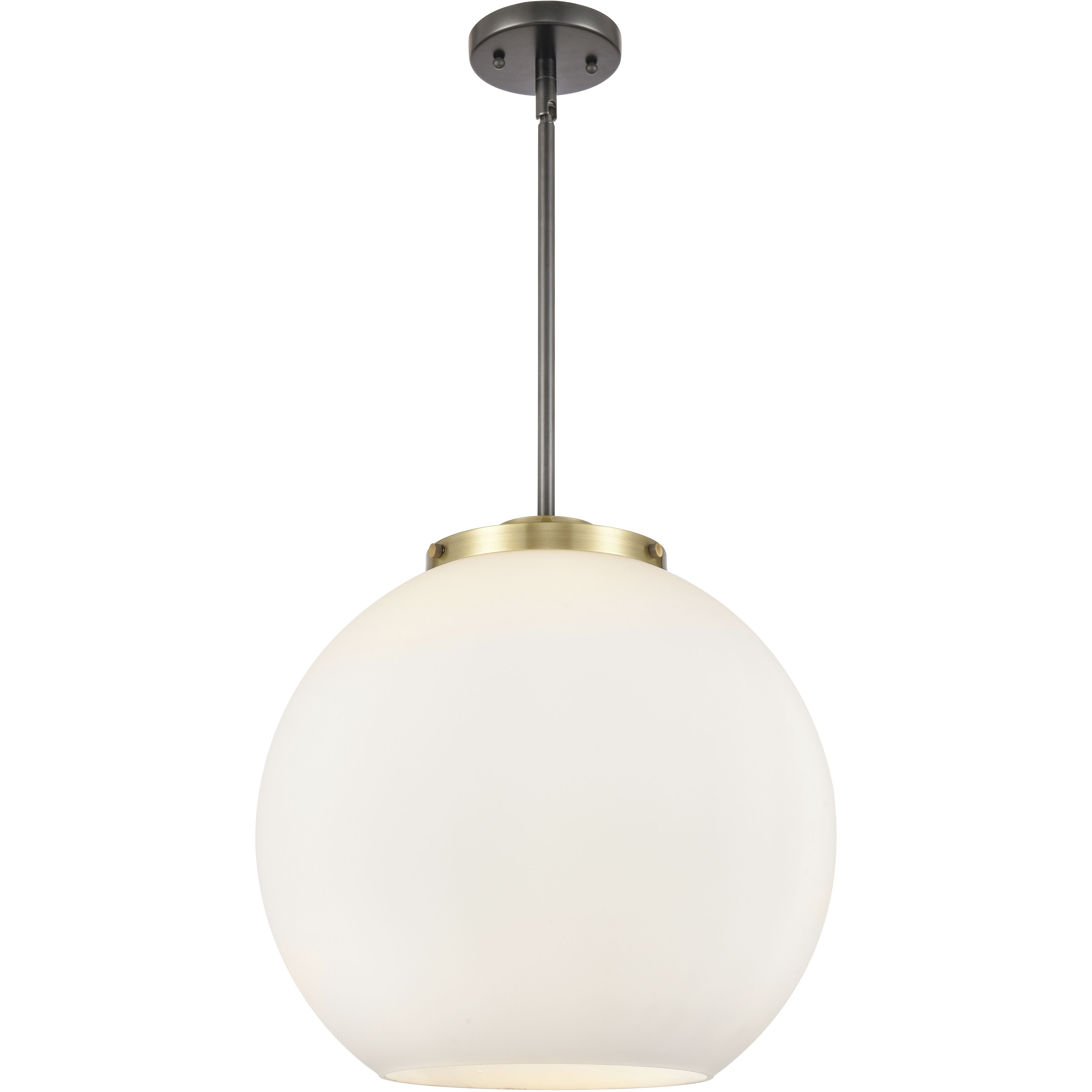 Ballston Athens 3 Light 15.75 inch Black Antique Brass Statement Pendant Ceiling Light in Incandescent, Matte White