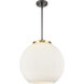 Ballston Athens 3 Light 15.75 inch Black Antique Brass Statement Pendant Ceiling Light in Incandescent, Matte White