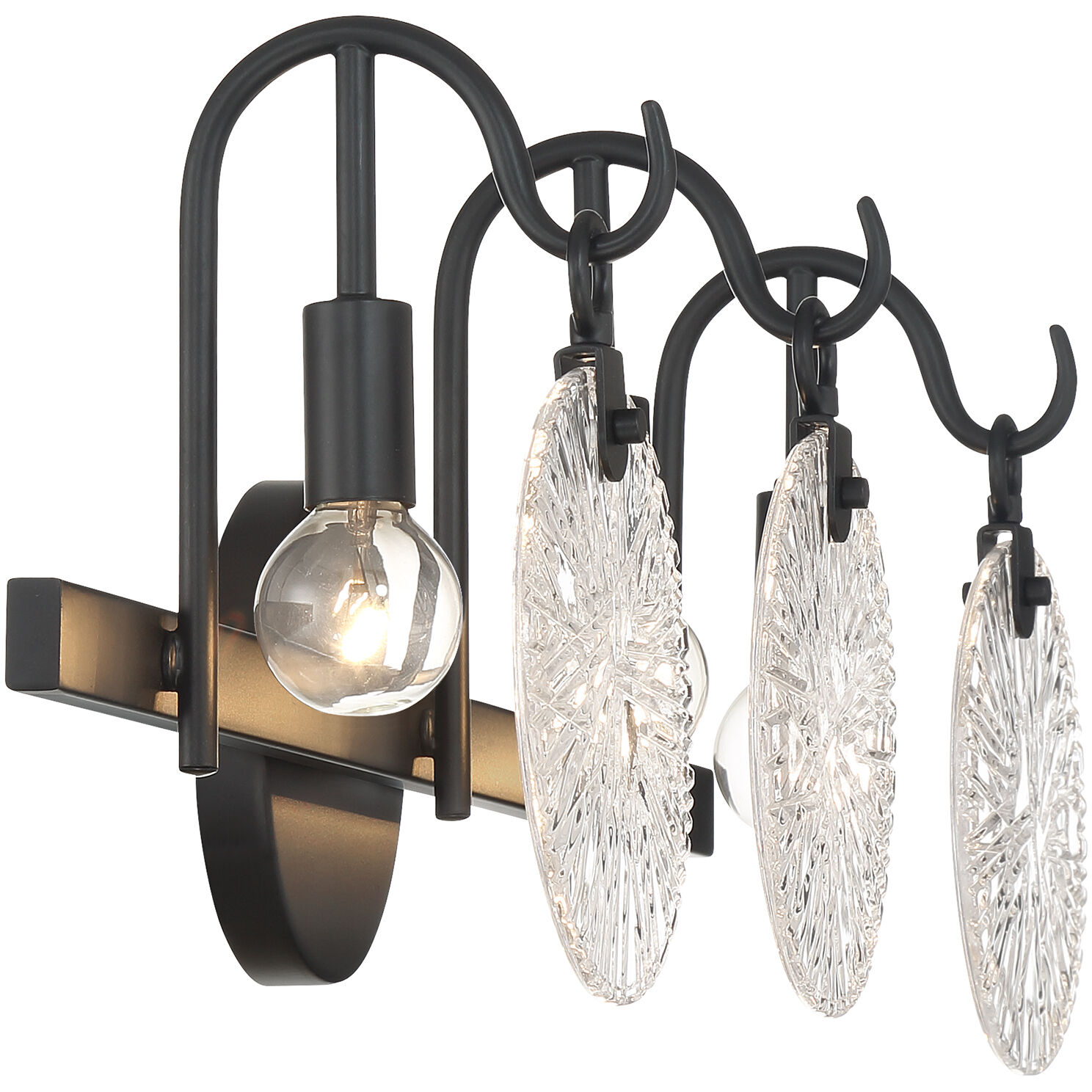 Addison 3 Light 24 inch Black Bathroom Vanity Light Wall Light