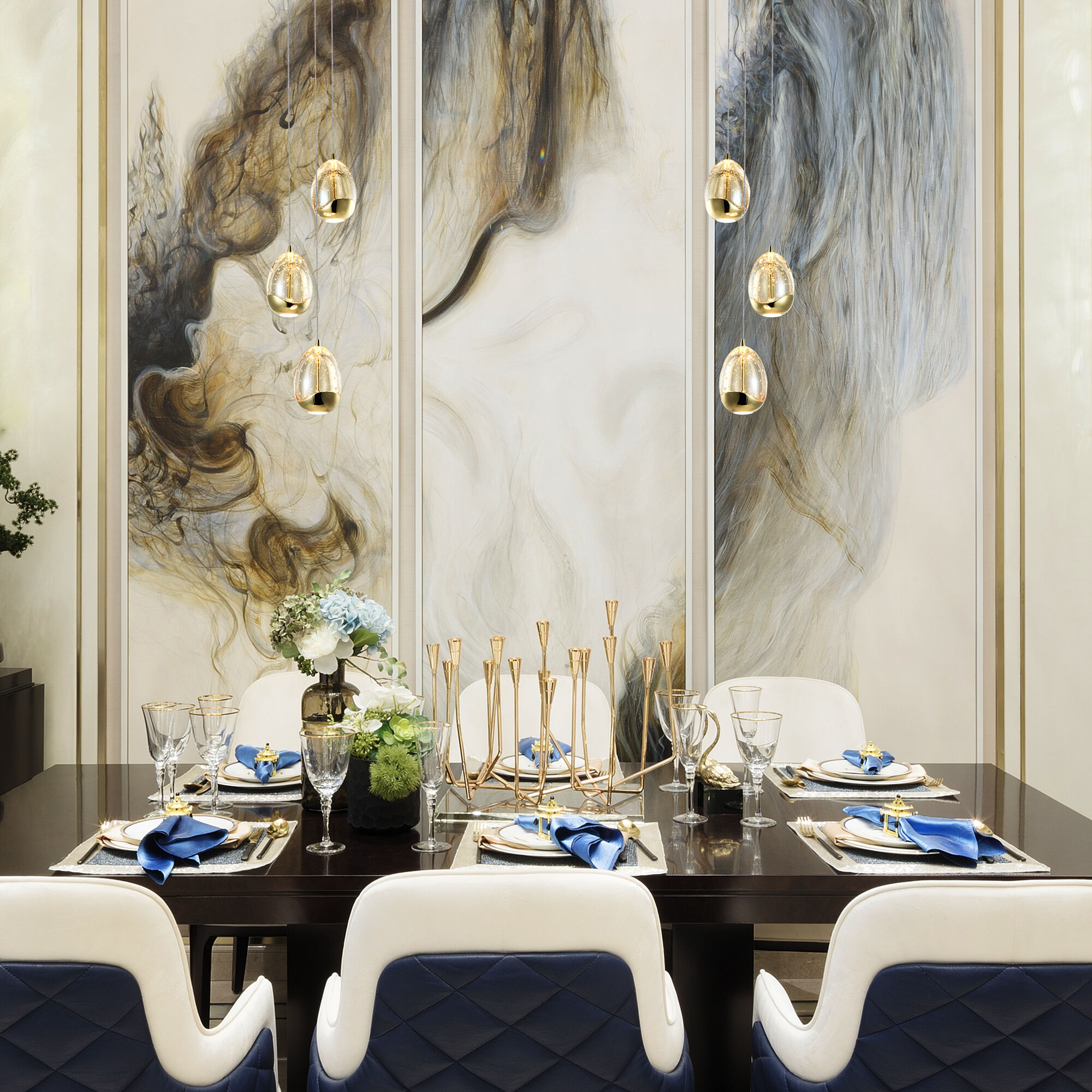 Artisan Collection/VENEZIA Series 7.5 inch Gold Pendant Ceiling Light