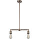 Franklin Restoration Bare Bulb 2 Light 128 inch Antique Copper Island Light Ceiling Light, Franklin Restoration