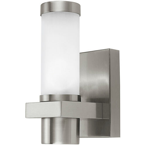 Konya 1 Light 9 inch Matte Nickel Outdoor Wall Light