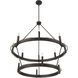 Dalvor 12 Light 42.75 inch Dark Bronze Pendant Ceiling Light