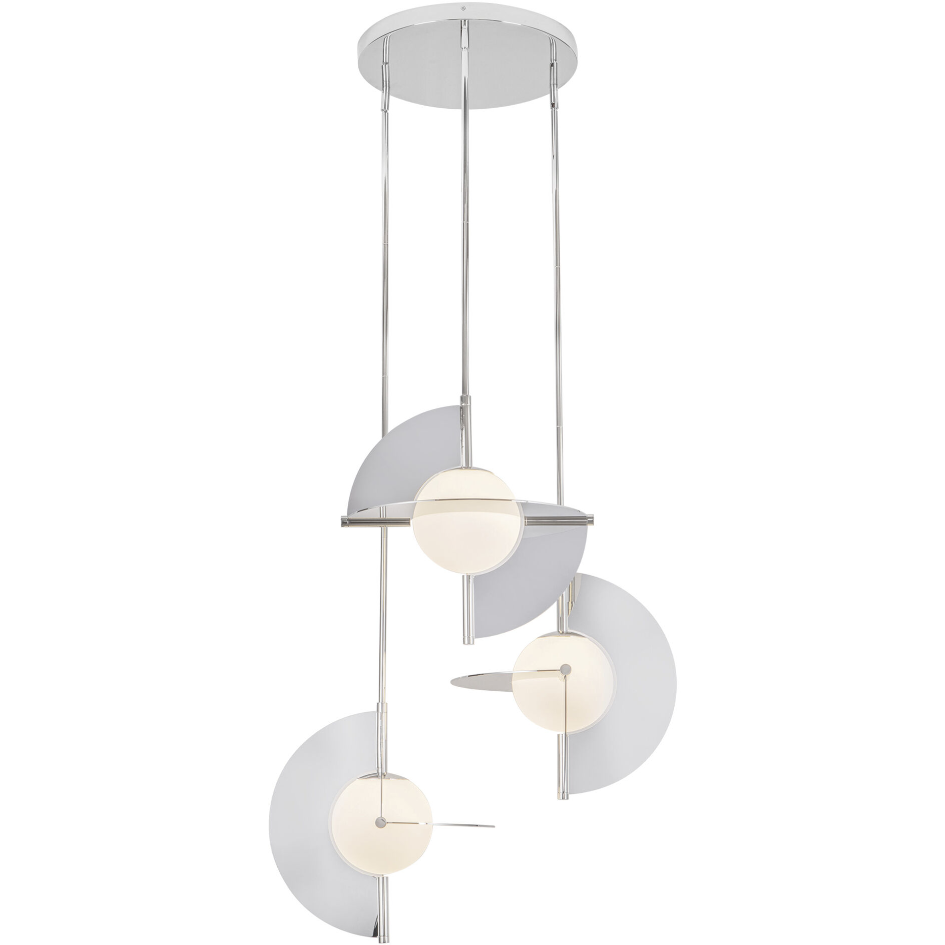 Scorpio LED 27.25 inch Polished Nickel/Opal Glass Chandelier Ceiling Light