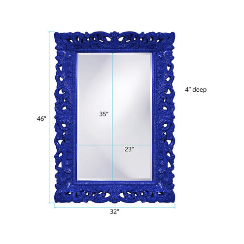 Barcelona 46 X 32 inch Glossy Royal Blue Wall Mirror