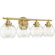 Carson 4 Light 30 inch Warm Brass Bathroom Vanity Light Wall Light, Essentials