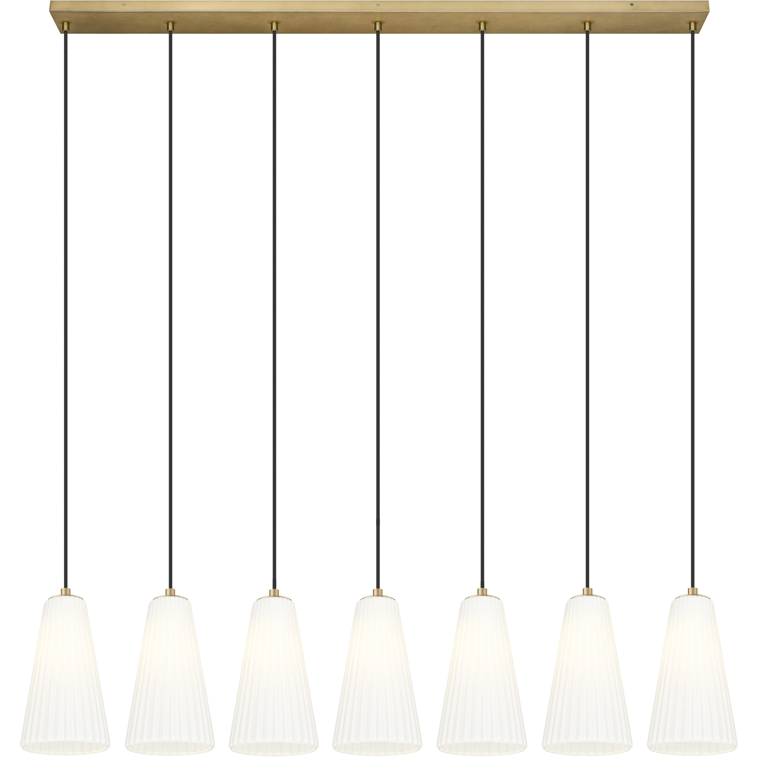 Farrell 7 Light 54 inch Modern Gold Linear Chandelier Ceiling Light